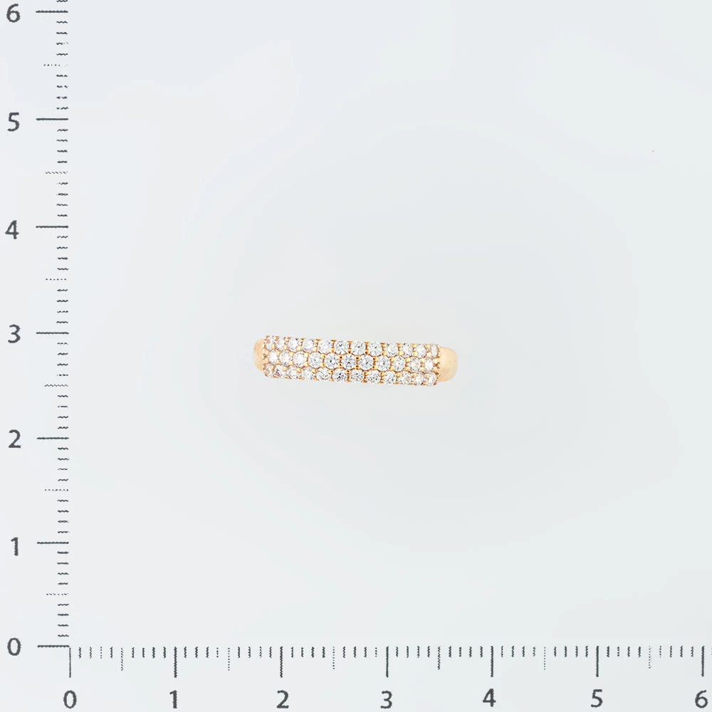 Кольцо с фианитом из красного золота 585 пробы