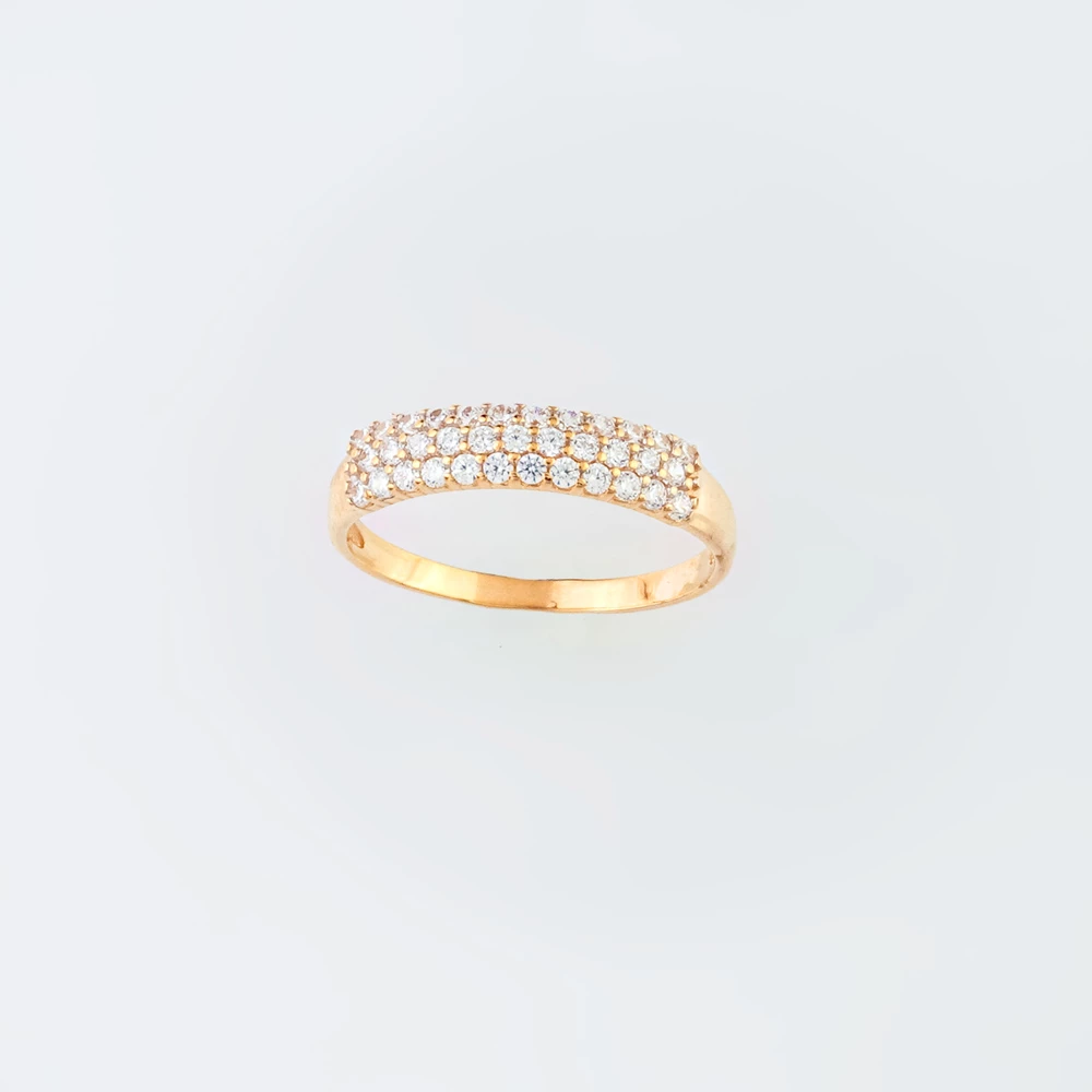 Кольцо с фианитом из красного золота 585 пробы