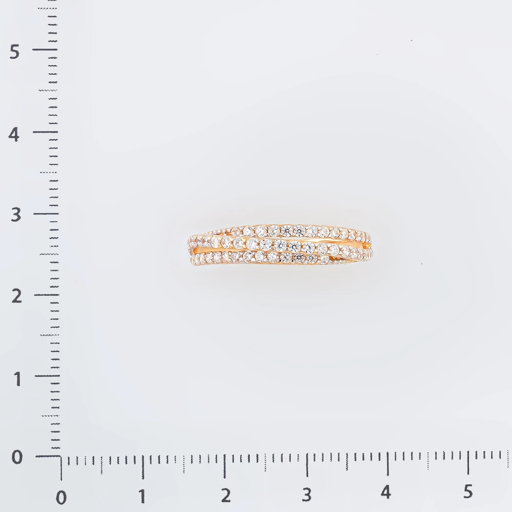 Кольцо с фианитом из красного золота 585 пробы Кольцо с фианитом из красного золота 585 пробы