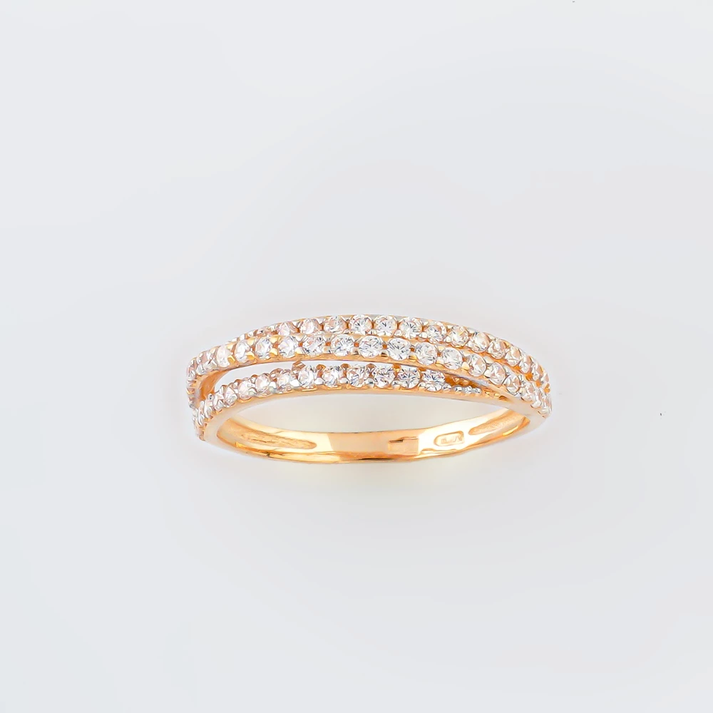 Кольцо с фианитом из красного золота 585 пробы Кольцо с фианитом из красного золота 585 пробы