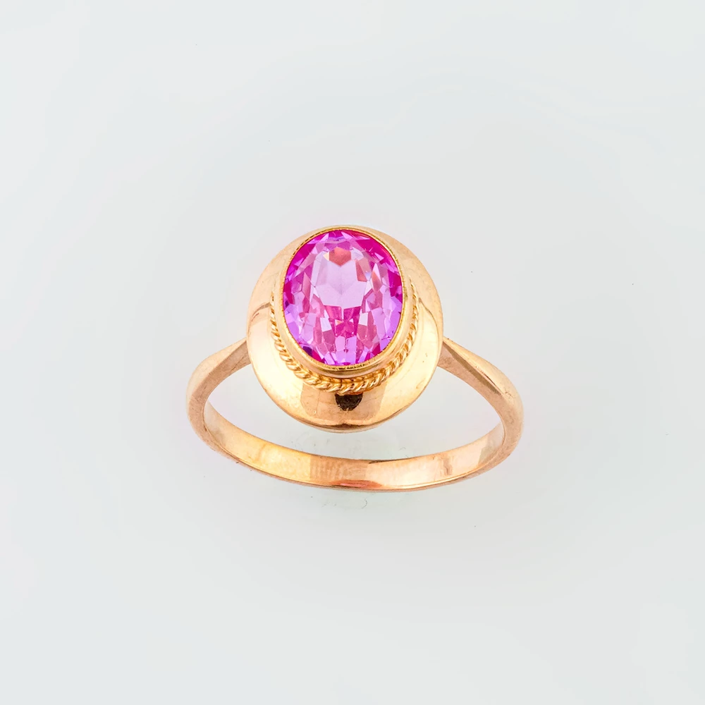 Кольцо с фианитом из красного золота 583 пробы Кольцо с фианитом из красного золота 583 пробы