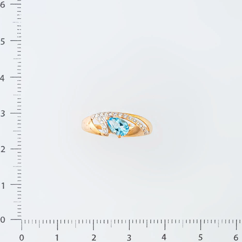 Кольцо с топазом из красного золота 585 пробы Кольцо с топазом из красного золота 585 пробы