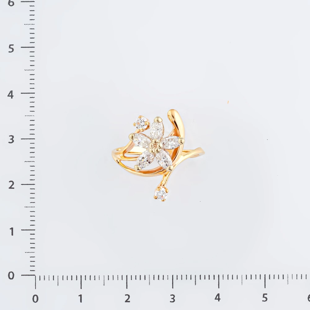 Кольцо с фианитом из красного золота 585 пробы Кольцо с фианитом из красного золота 585 пробы