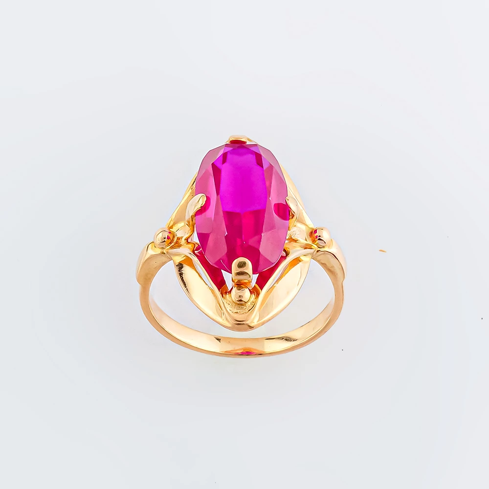 Кольцо с фианитом из красного золота 583 пробы Кольцо с фианитом из красного золота 583 пробы