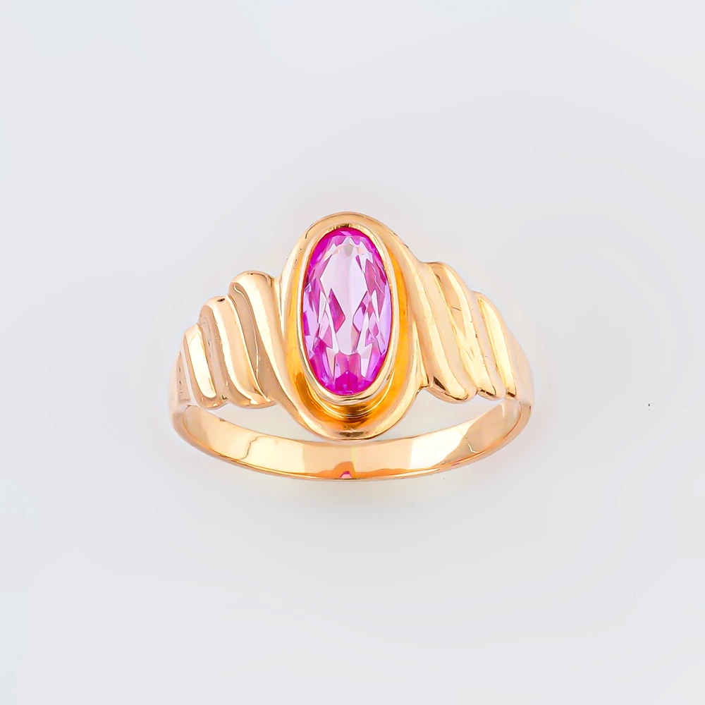 Кольцо с фианитом из красного золота 583 пробы Кольцо с фианитом из красного золота 583 пробы