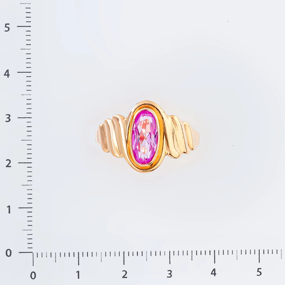 Кольцо с фианитом из красного золота 583 пробы Кольцо с фианитом из красного золота 583 пробы