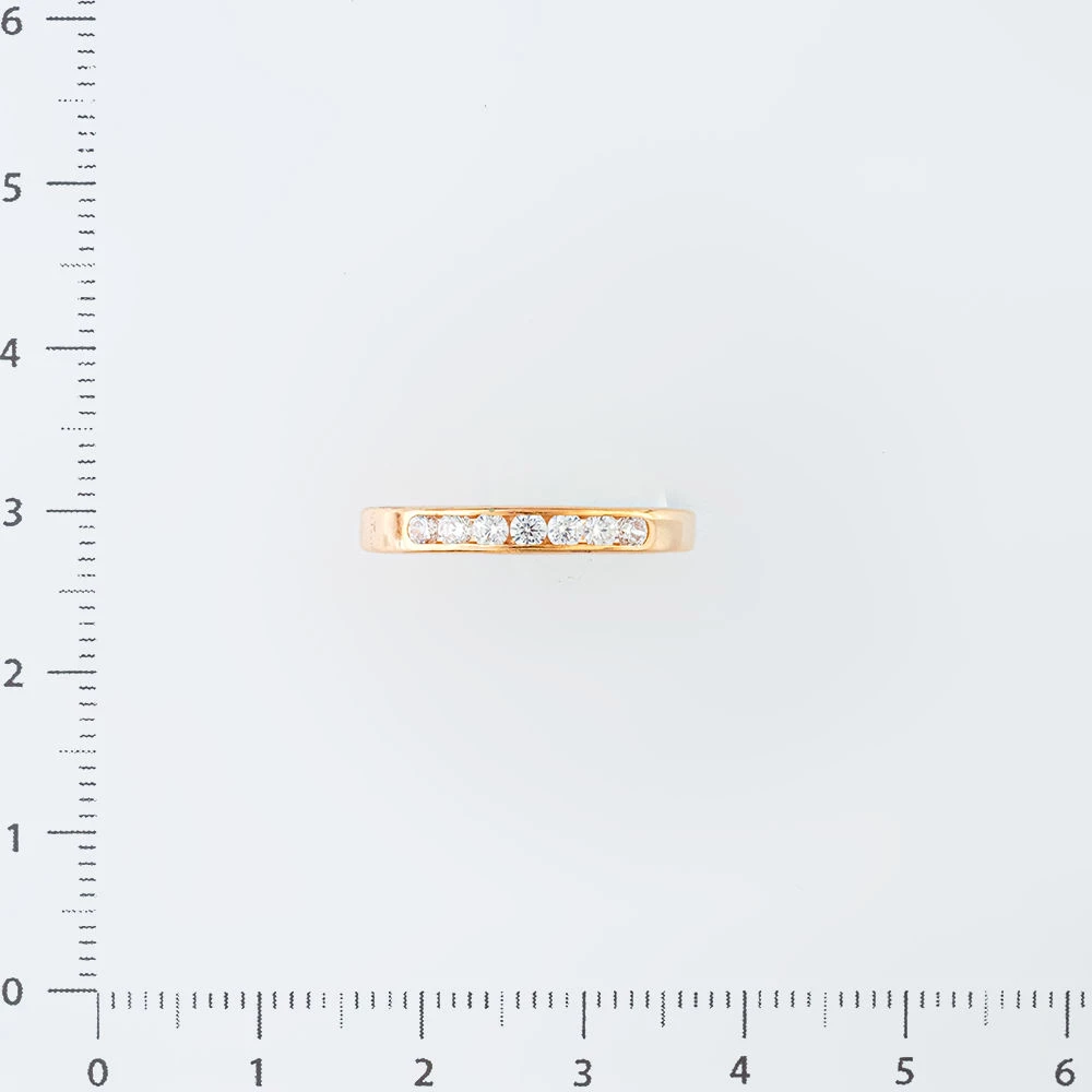 Кольцо с фианитом из красного золота 585 пробы