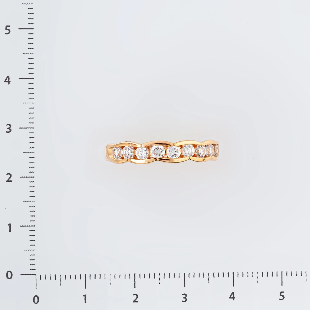 Кольцо с фианитом из красного золота 585 пробы