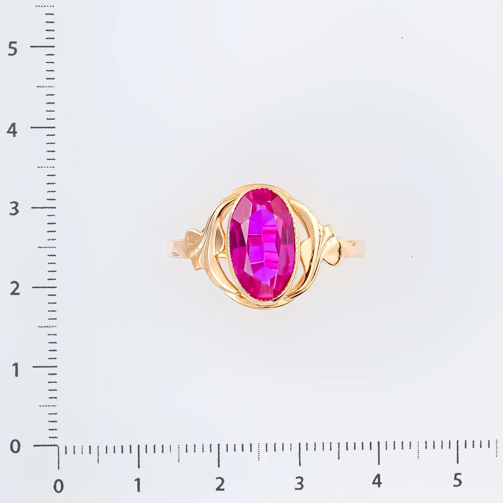 Кольцо с фианитом из красного золота 583 пробы 2