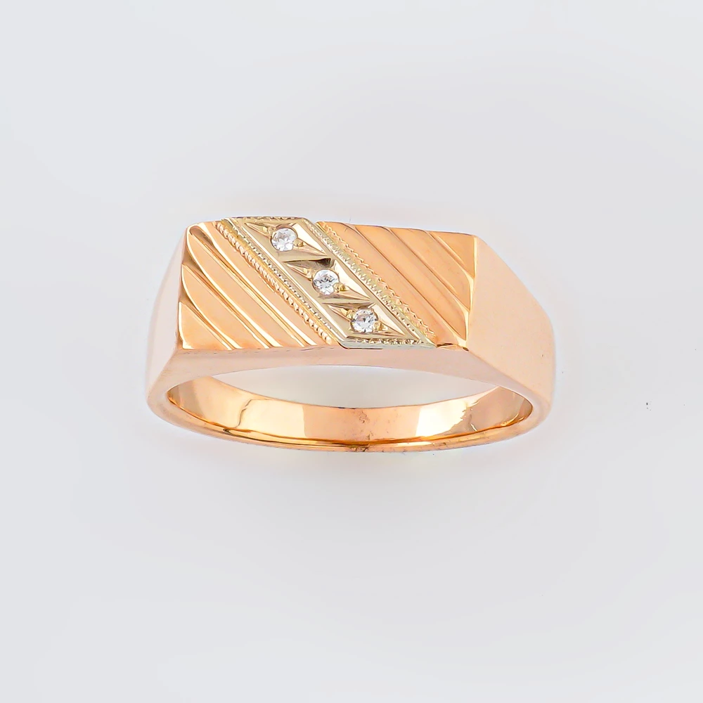 Кольцо с фианитом из красного золота 585 пробы Кольцо с фианитом из красного золота 585 пробы