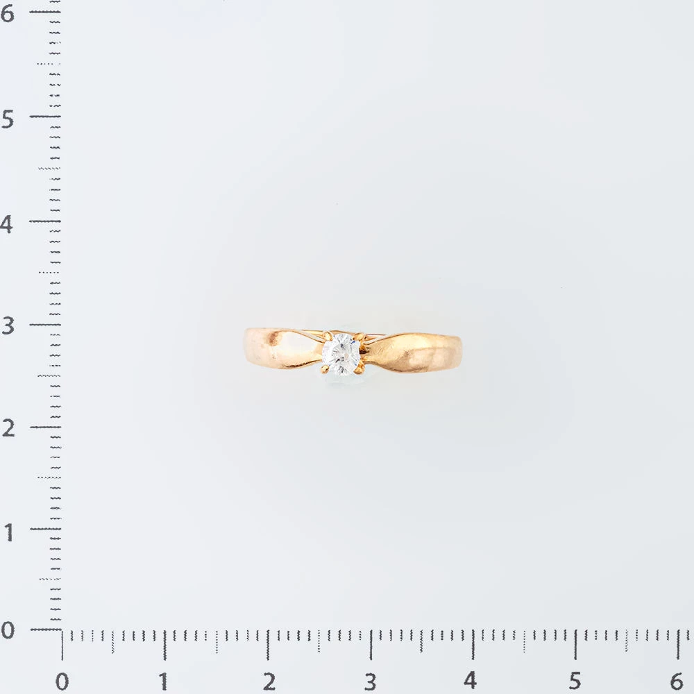 Кольцо с фианитом из красного золота 585 пробы Кольцо с фианитом из красного золота 585 пробы