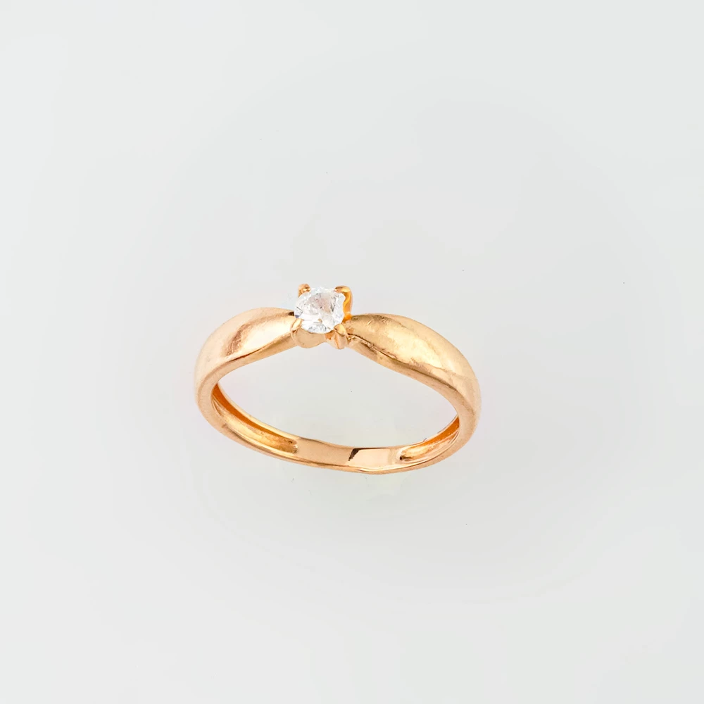 Кольцо с фианитом из красного золота 585 пробы Кольцо с фианитом из красного золота 585 пробы