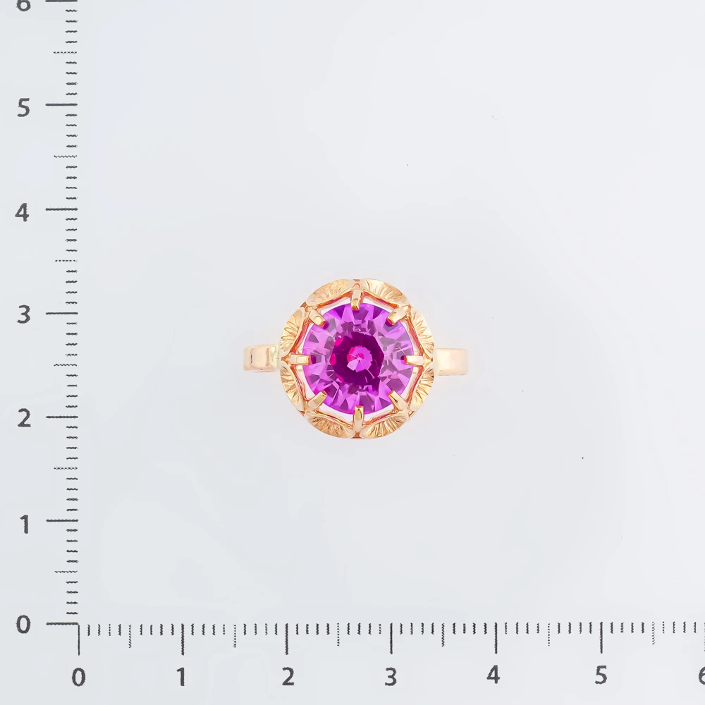 Кольцо с фианитом из красного золота 583 пробы Кольцо с фианитом из красного золота 583 пробы