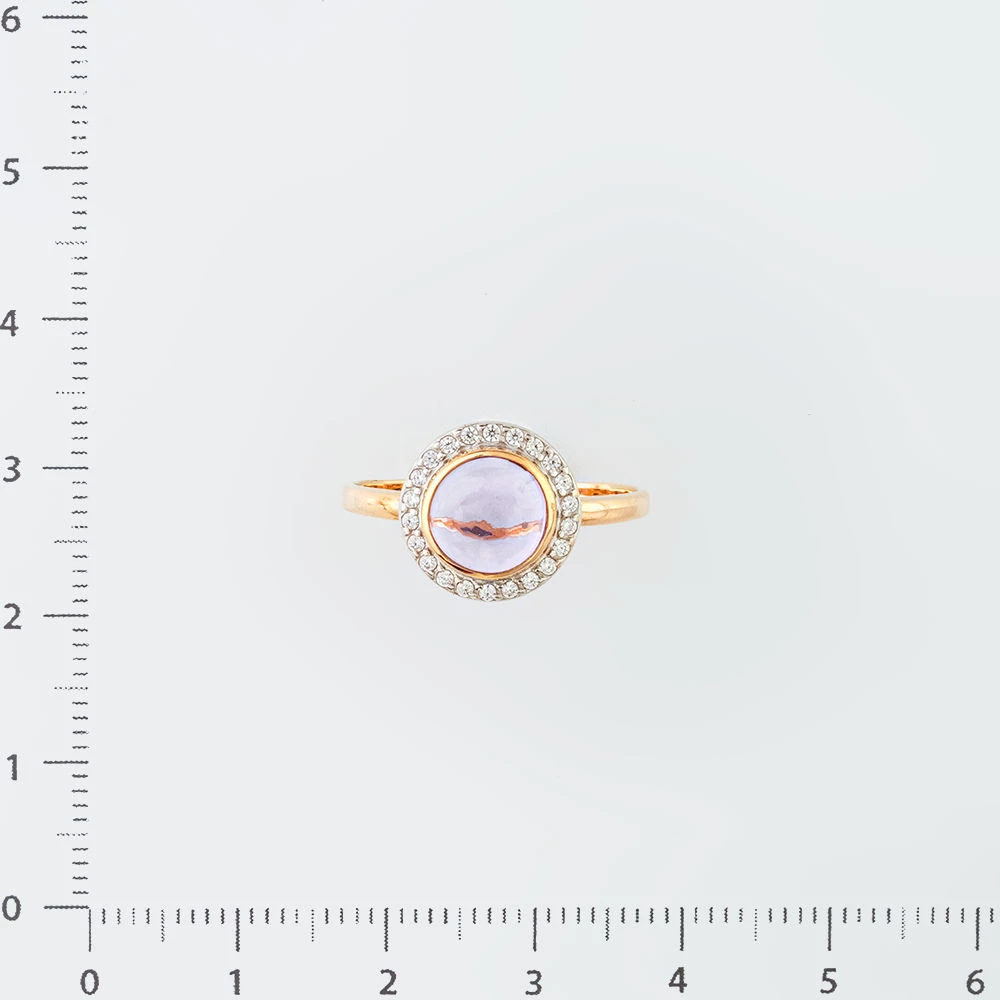 Кольцо с фианитом из красного золота 585 пробы Кольцо с фианитом из красного золота 585 пробы