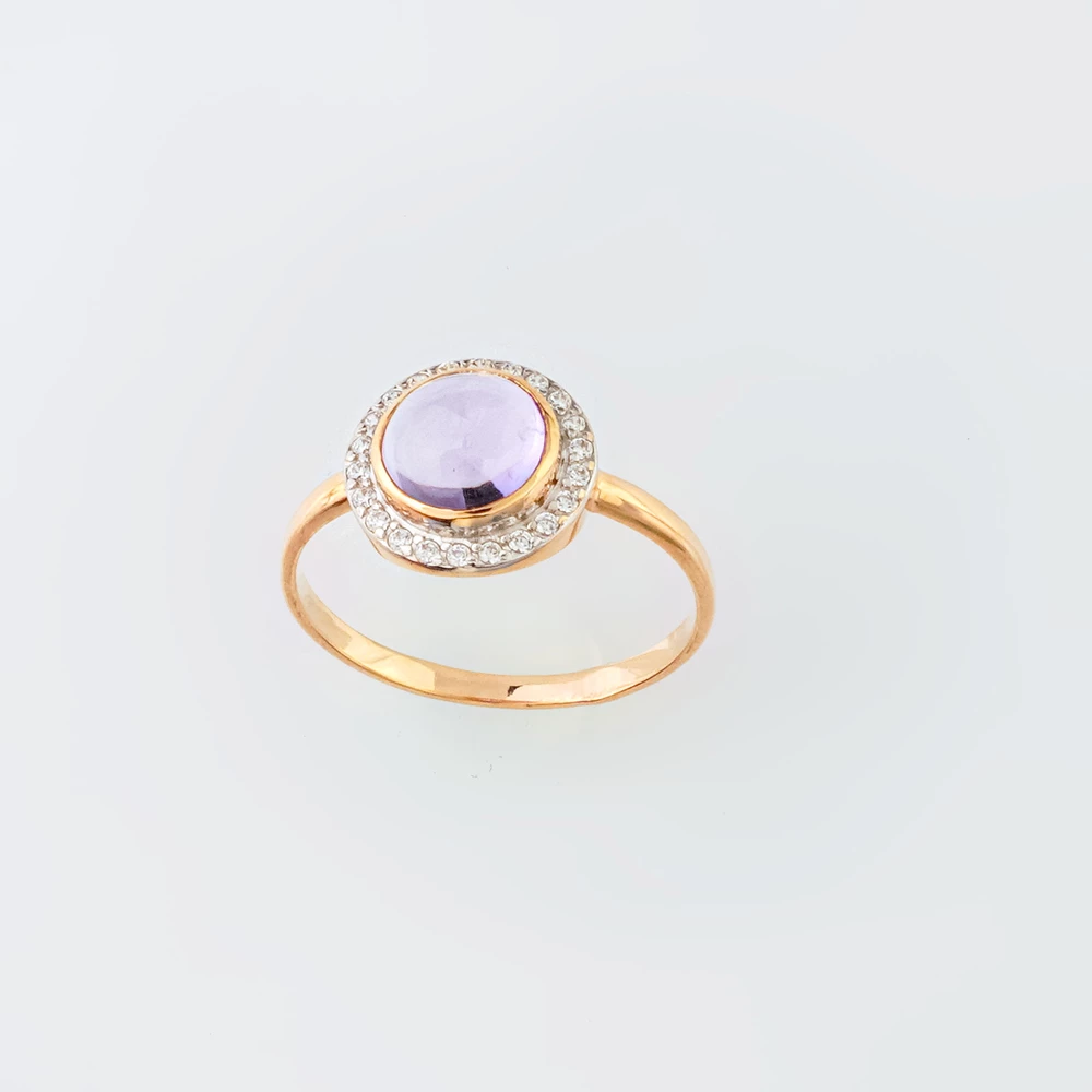 Кольцо с фианитом из красного золота 585 пробы Кольцо с фианитом из красного золота 585 пробы