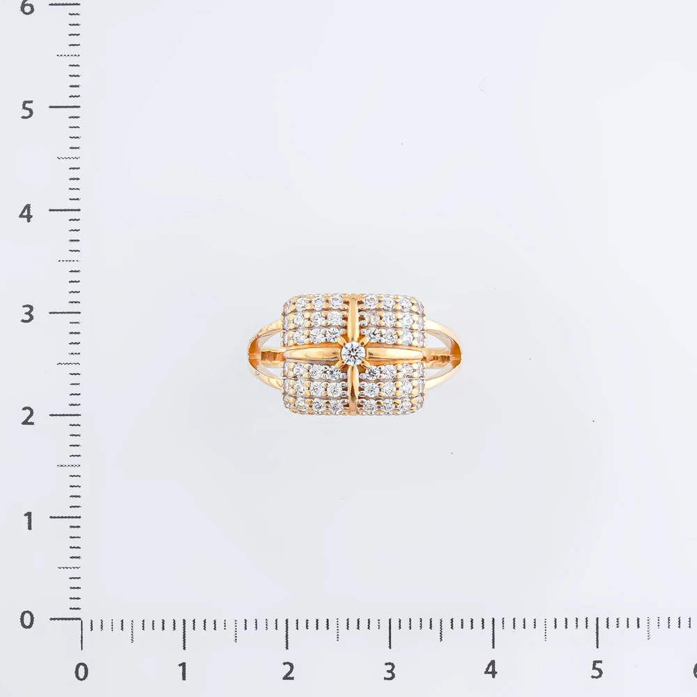 Кольцо с фианитом из красного золота 585 пробы Кольцо с фианитом из красного золота 585 пробы