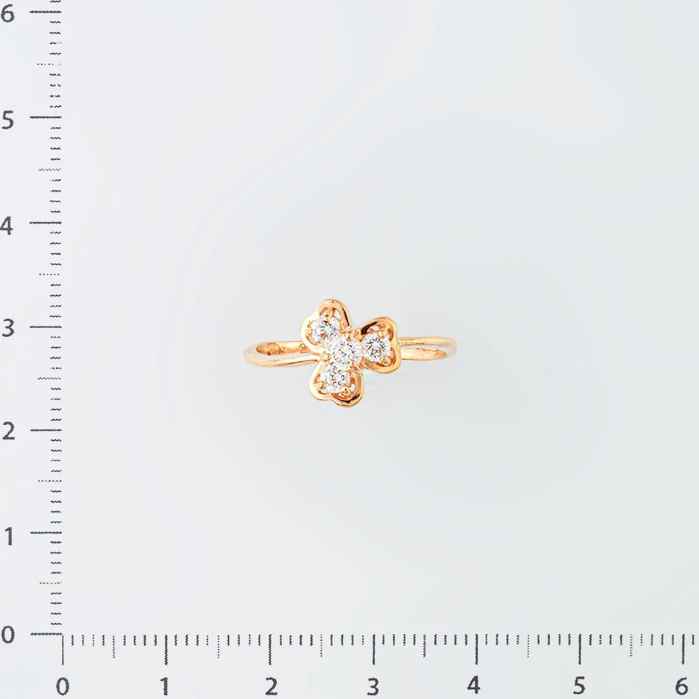 Кольцо с фианитом из красного золота 585 пробы Кольцо с фианитом из красного золота 585 пробы