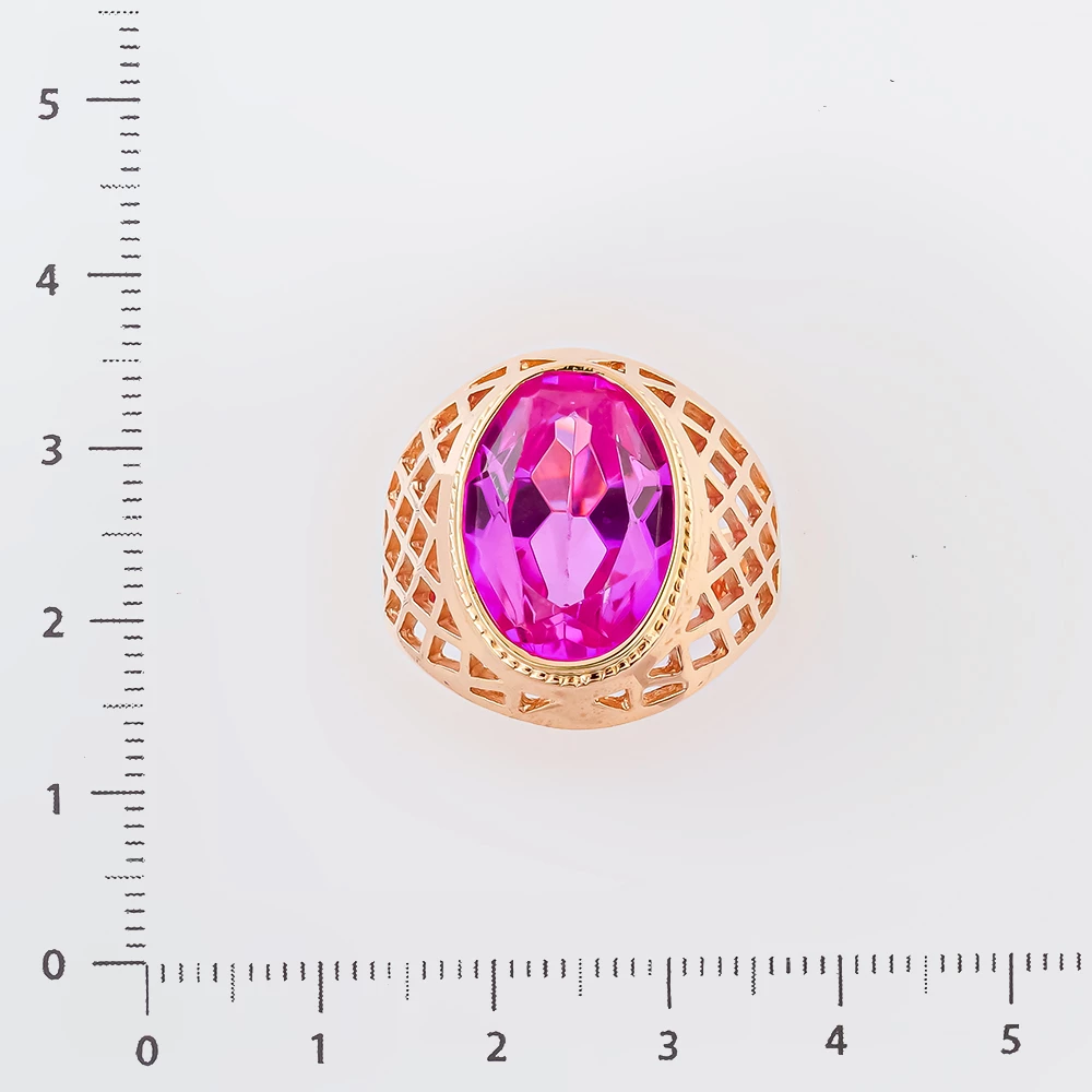 Кольцо с фианитом из красного золота 583 пробы Кольцо с фианитом из красного золота 583 пробы