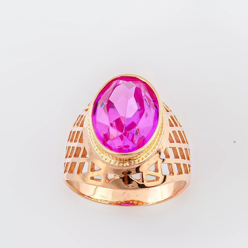 Кольцо с фианитом из красного золота 583 пробы Кольцо с фианитом из красного золота 583 пробы