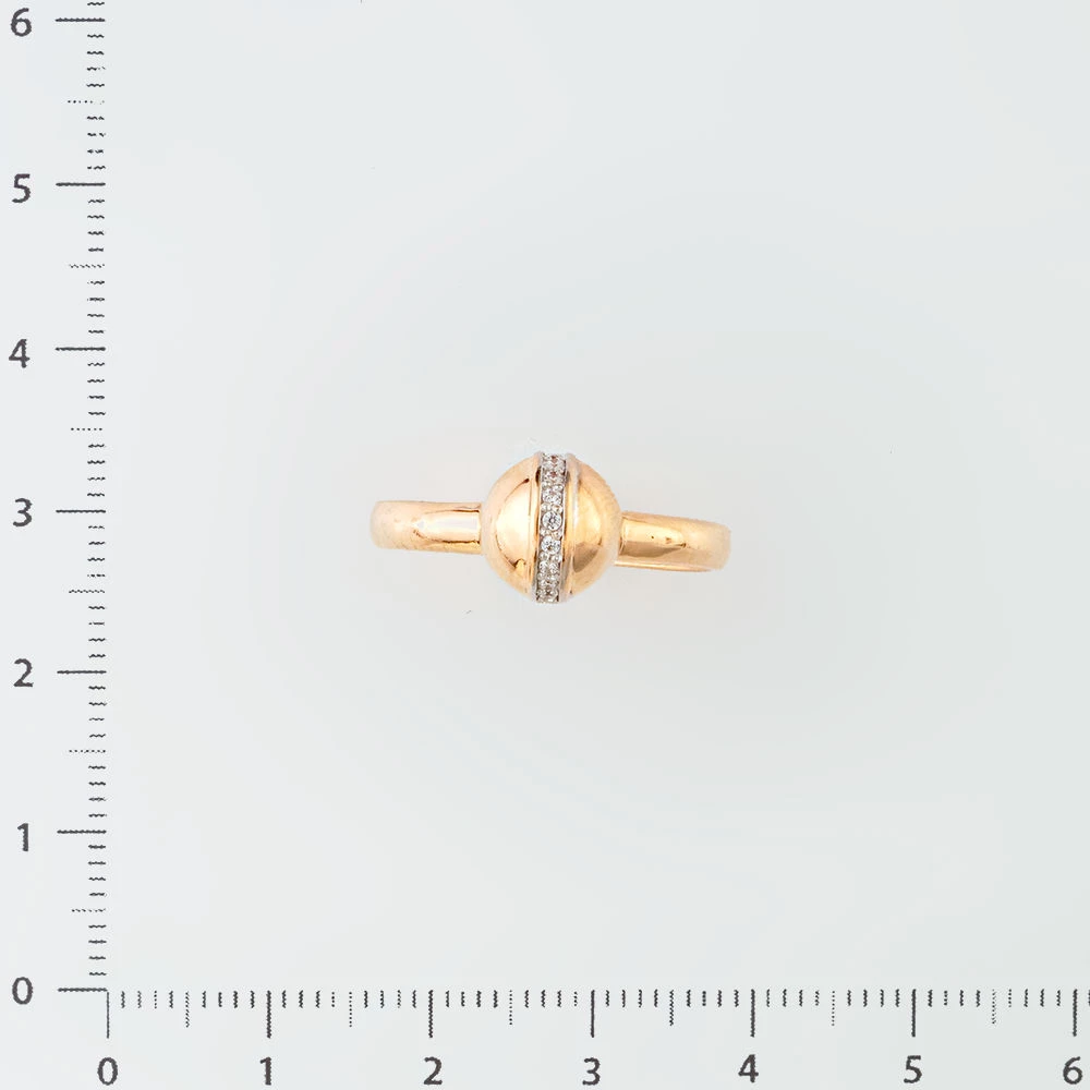 Кольцо с фианитом из красного золота 585 пробы