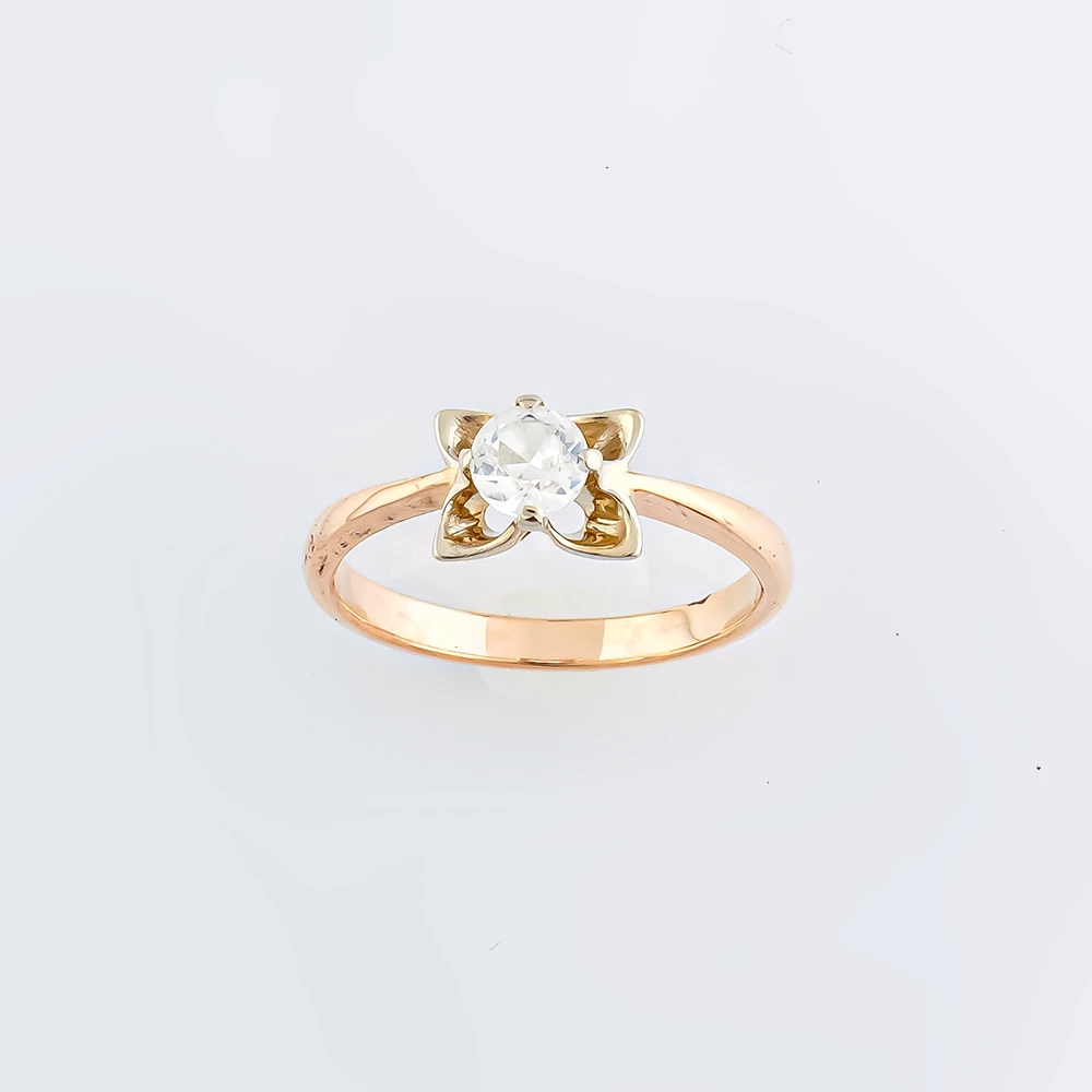 Кольцо с фианитом из красного золота 583 пробы Кольцо с фианитом из красного золота 583 пробы