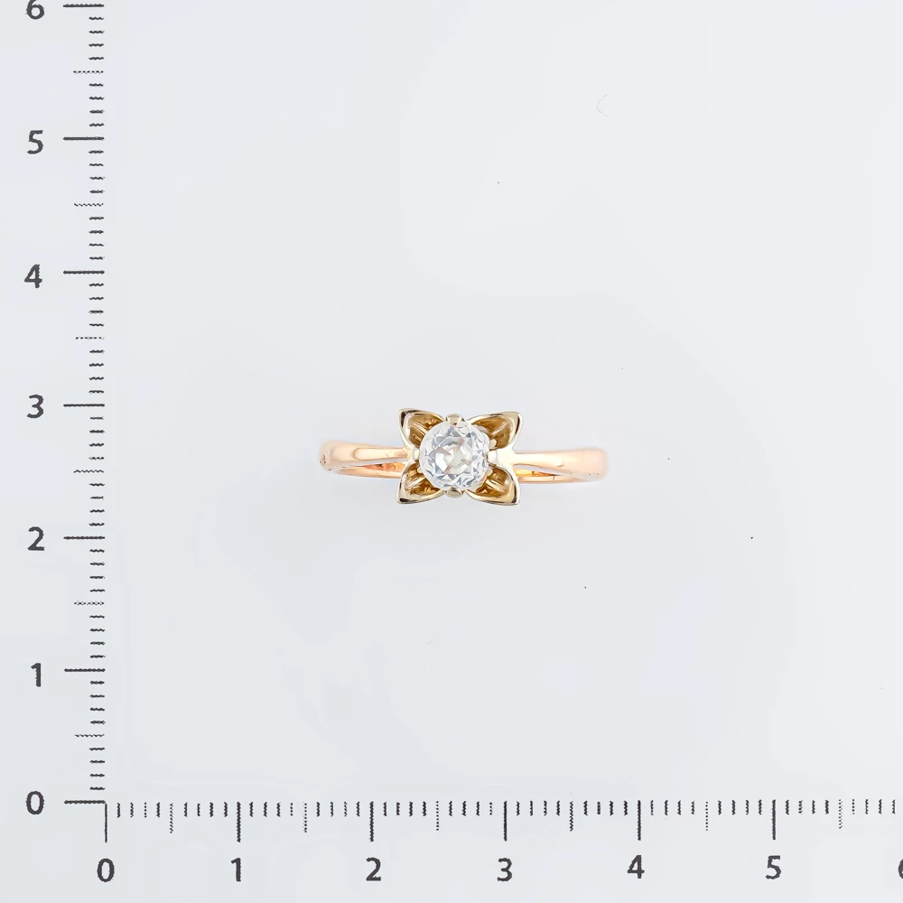 Кольцо с фианитом из красного золота 583 пробы Кольцо с фианитом из красного золота 583 пробы