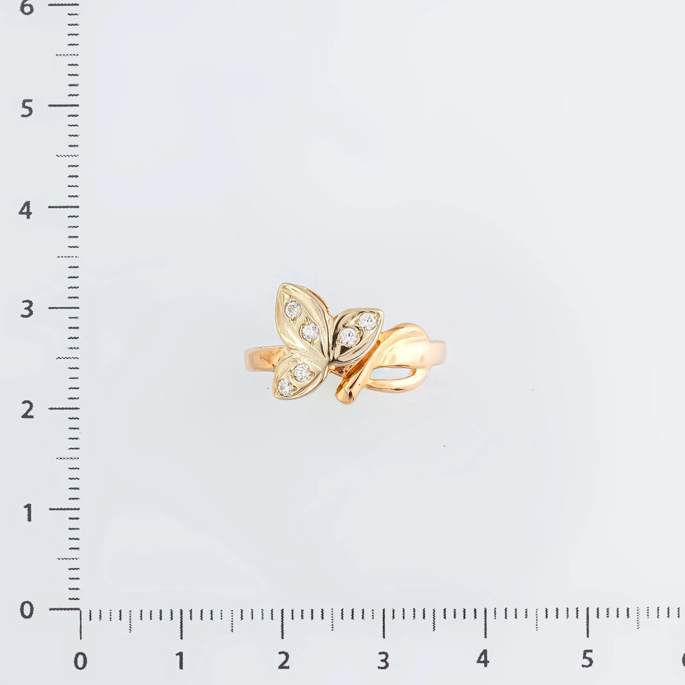 Кольцо с фианитом из красного золота 585 пробы Кольцо с фианитом из красного золота 585 пробы