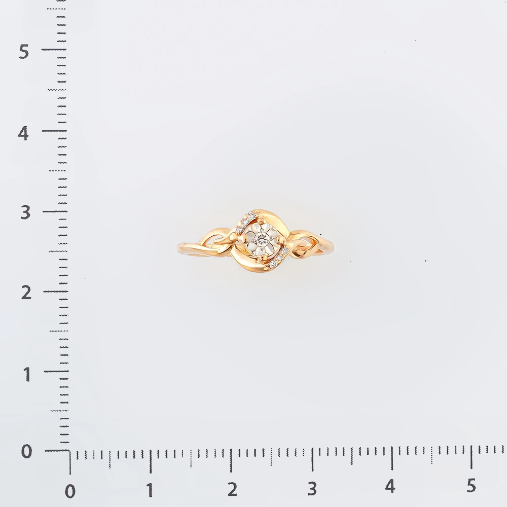 Кольцо с бриллиантом из красного золота 585 пробы