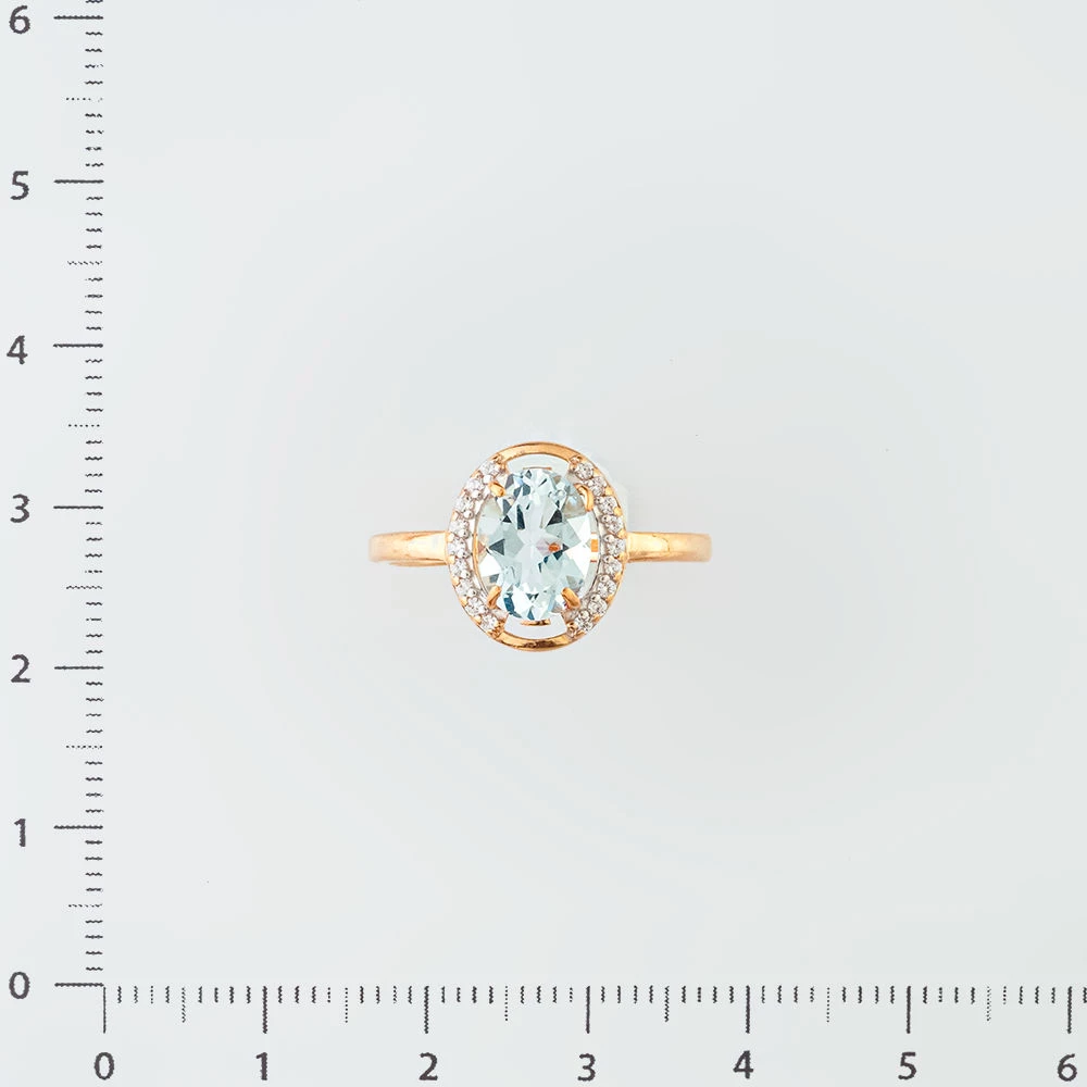 Кольцо с топазом из красного золота 585 пробы Кольцо с топазом из красного золота 585 пробы