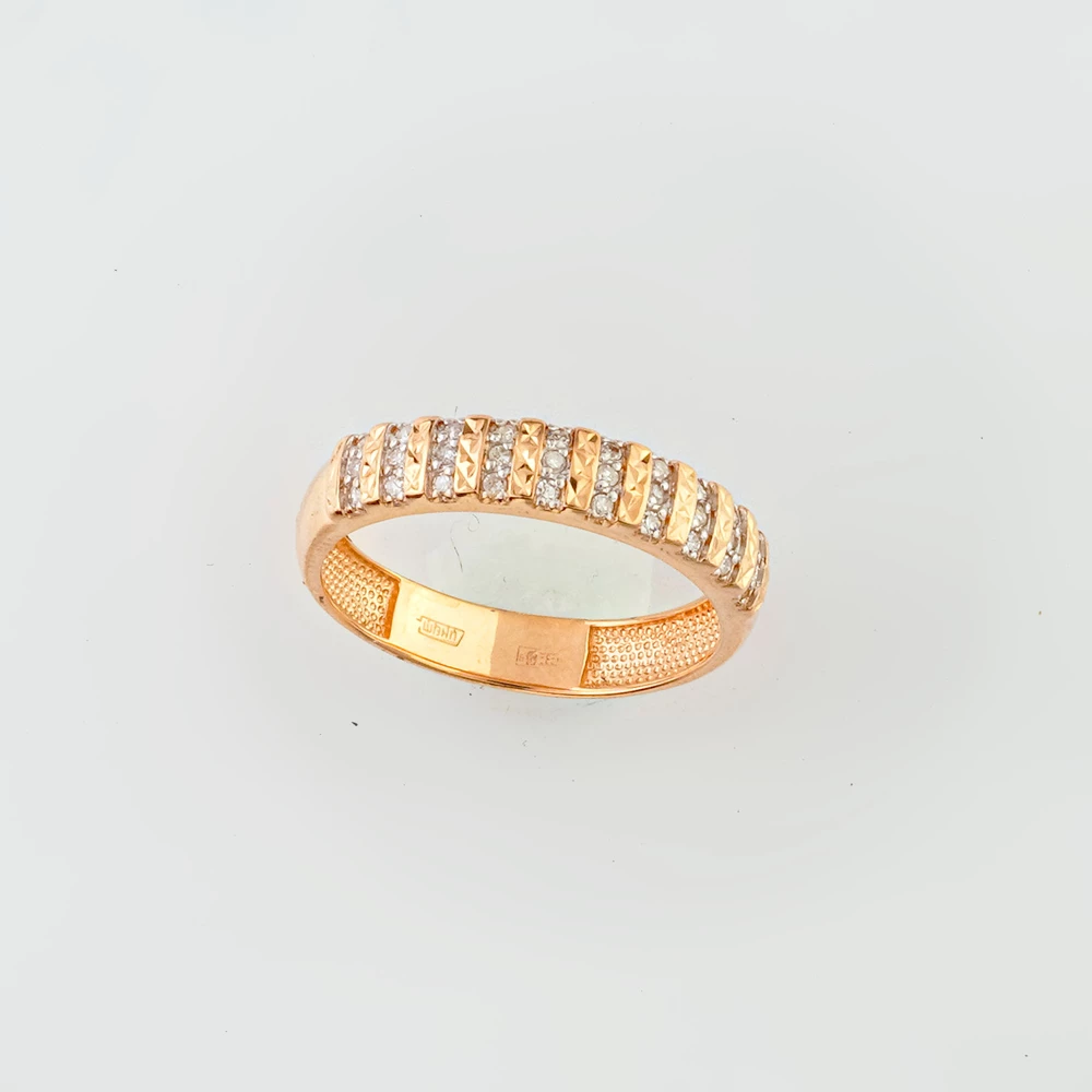 Кольцо с бриллиантом из красного золота 585 пробы