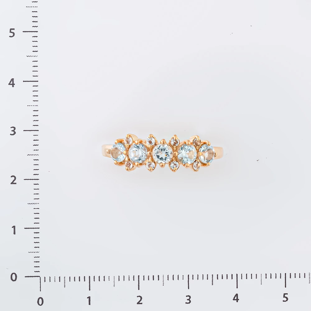 Кольцо с топазом из красного золота 585 пробы Кольцо с топазом из красного золота 585 пробы