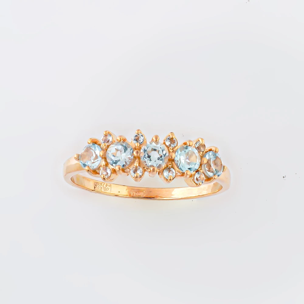 Кольцо с топазом из красного золота 585 пробы Кольцо с топазом из красного золота 585 пробы