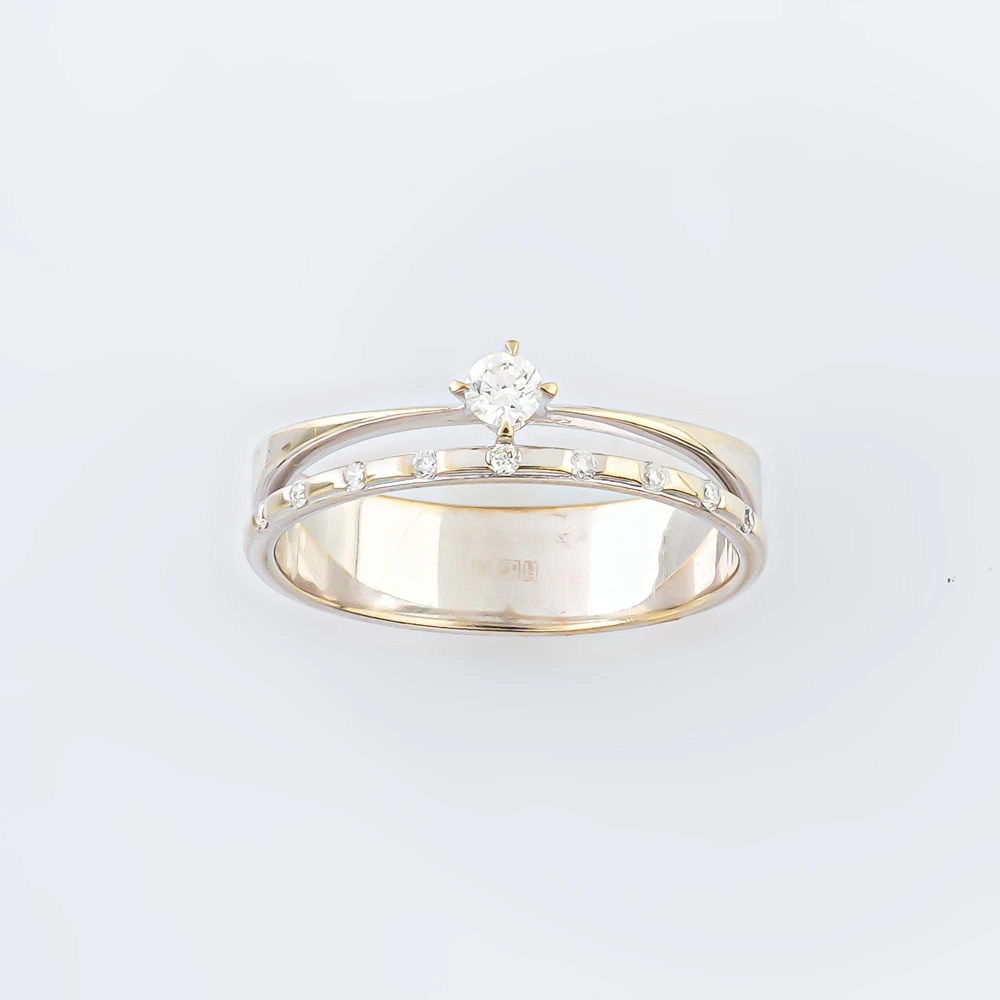 Кольцо с бриллиантом из белого золота 585 пробы