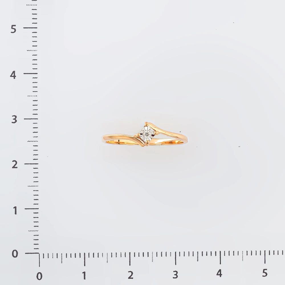 Кольцо с бриллиантом из красного золота 585 пробы