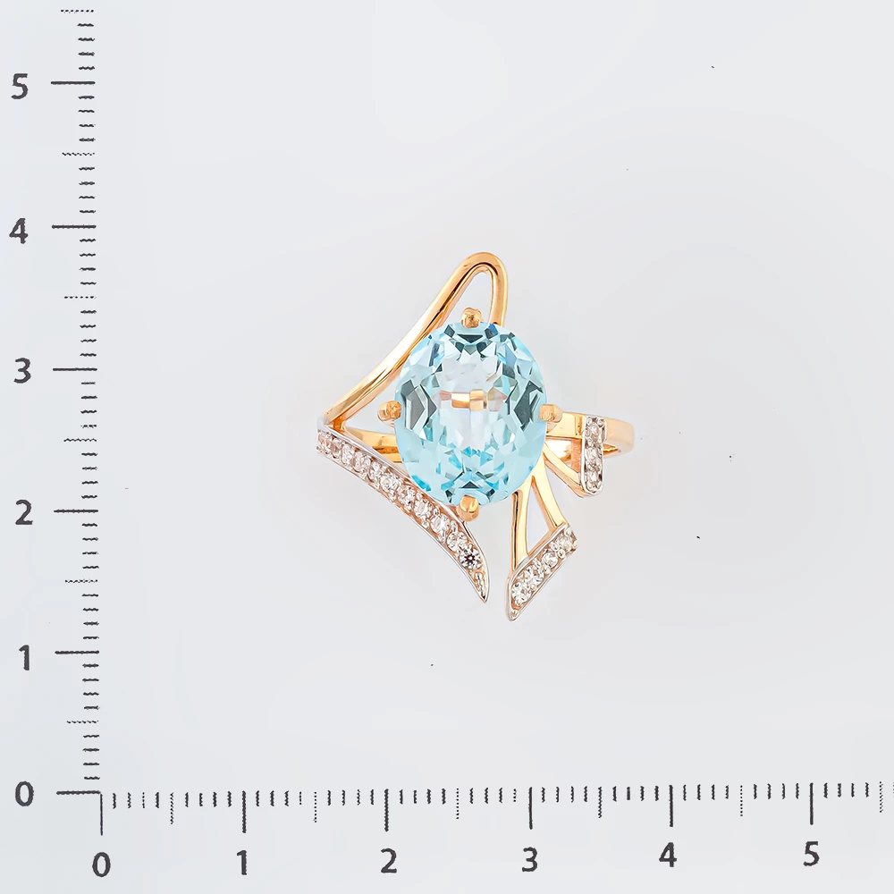 Кольцо с топазом из красного золота 585 пробы Кольцо с топазом из красного золота 585 пробы