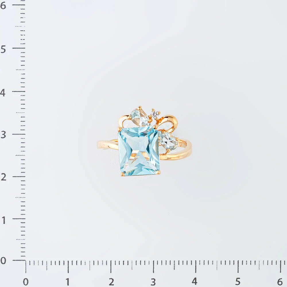 Кольцо с топазом из красного золота 585 пробы Кольцо с топазом из красного золота 585 пробы