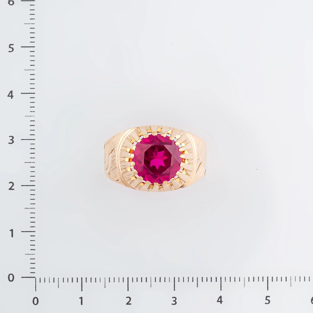 Кольцо с фианитом из красного золота 583 пробы