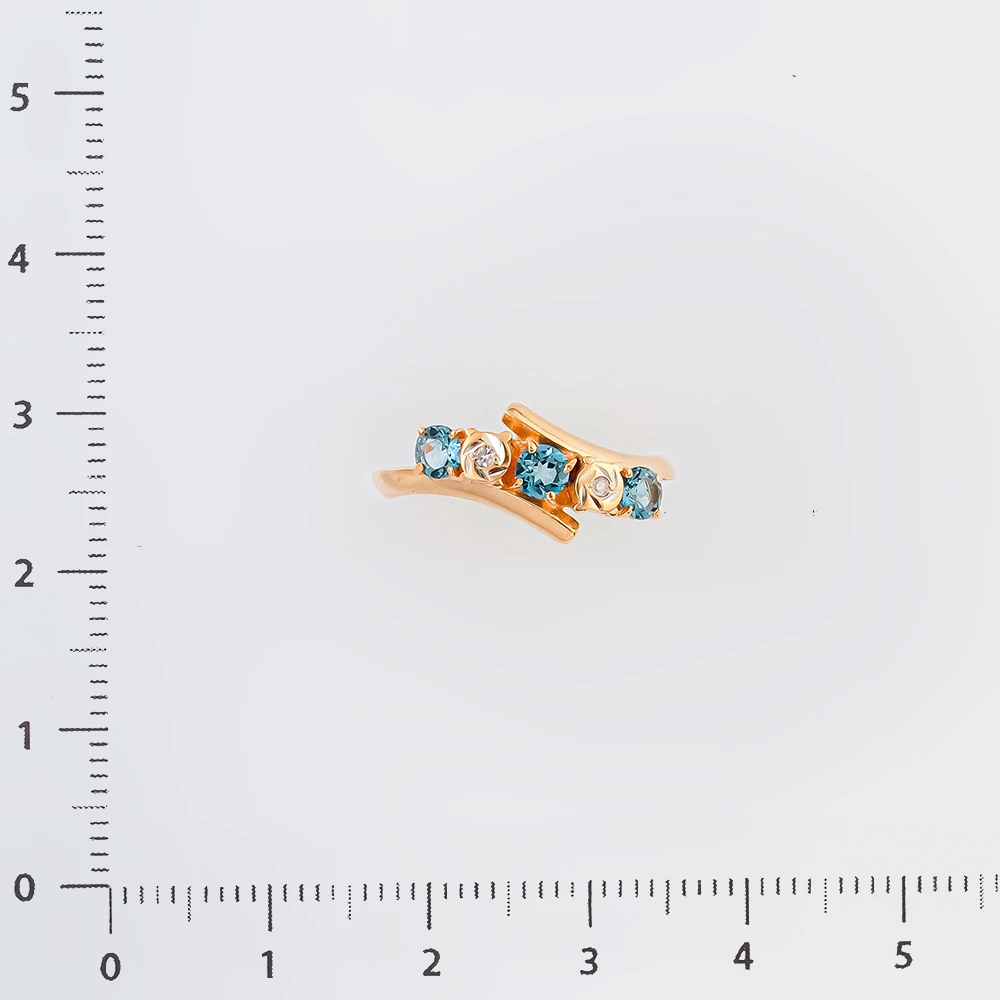 Кольцо с топазом из красного золота 585 пробы Кольцо с топазом из красного золота 585 пробы