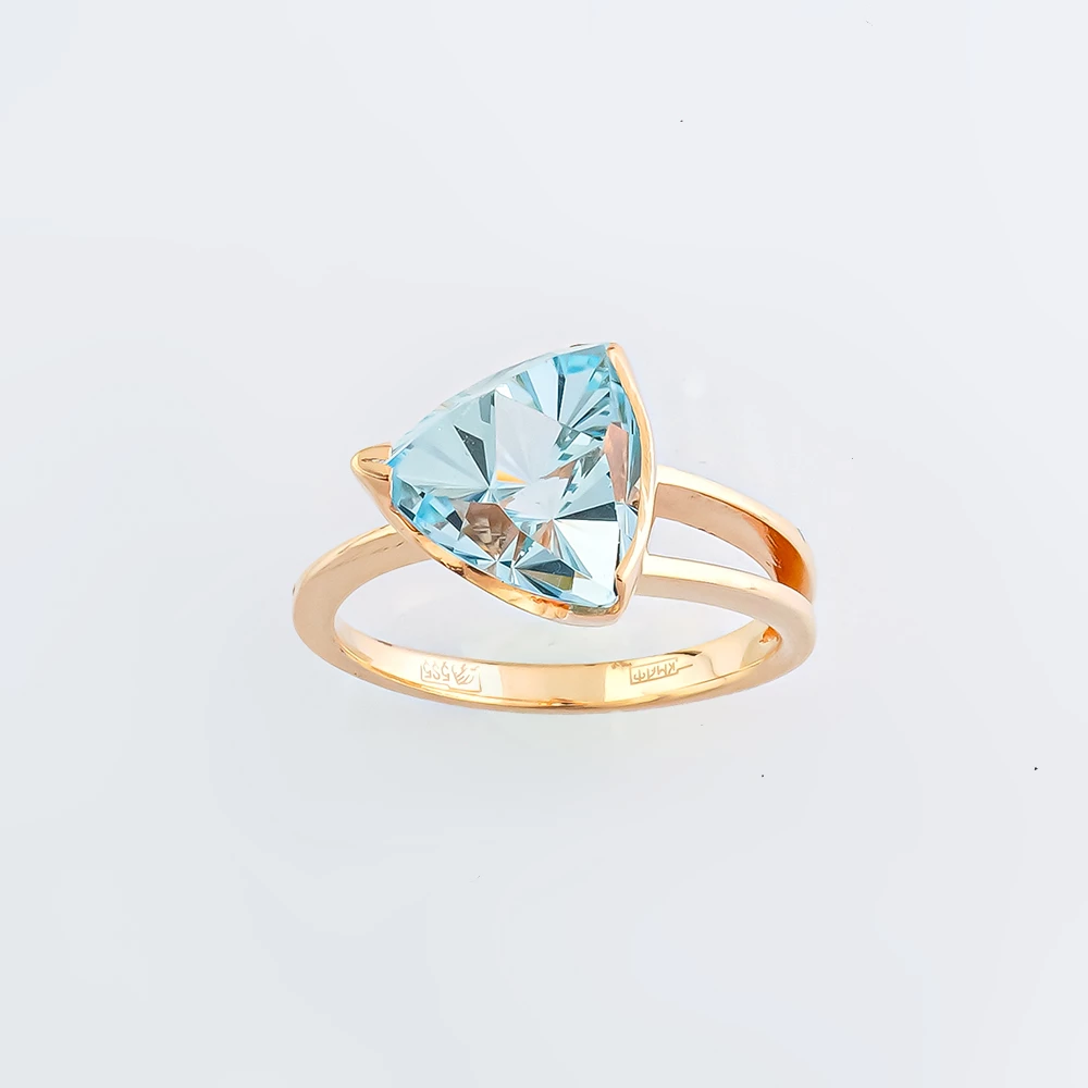 Кольцо с топазом из красного золота 585 пробы Кольцо с топазом из красного золота 585 пробы