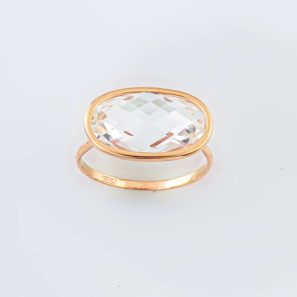 Кольцо с топазом из красного золота 585 пробы Кольцо с топазом из красного золота 585 пробы