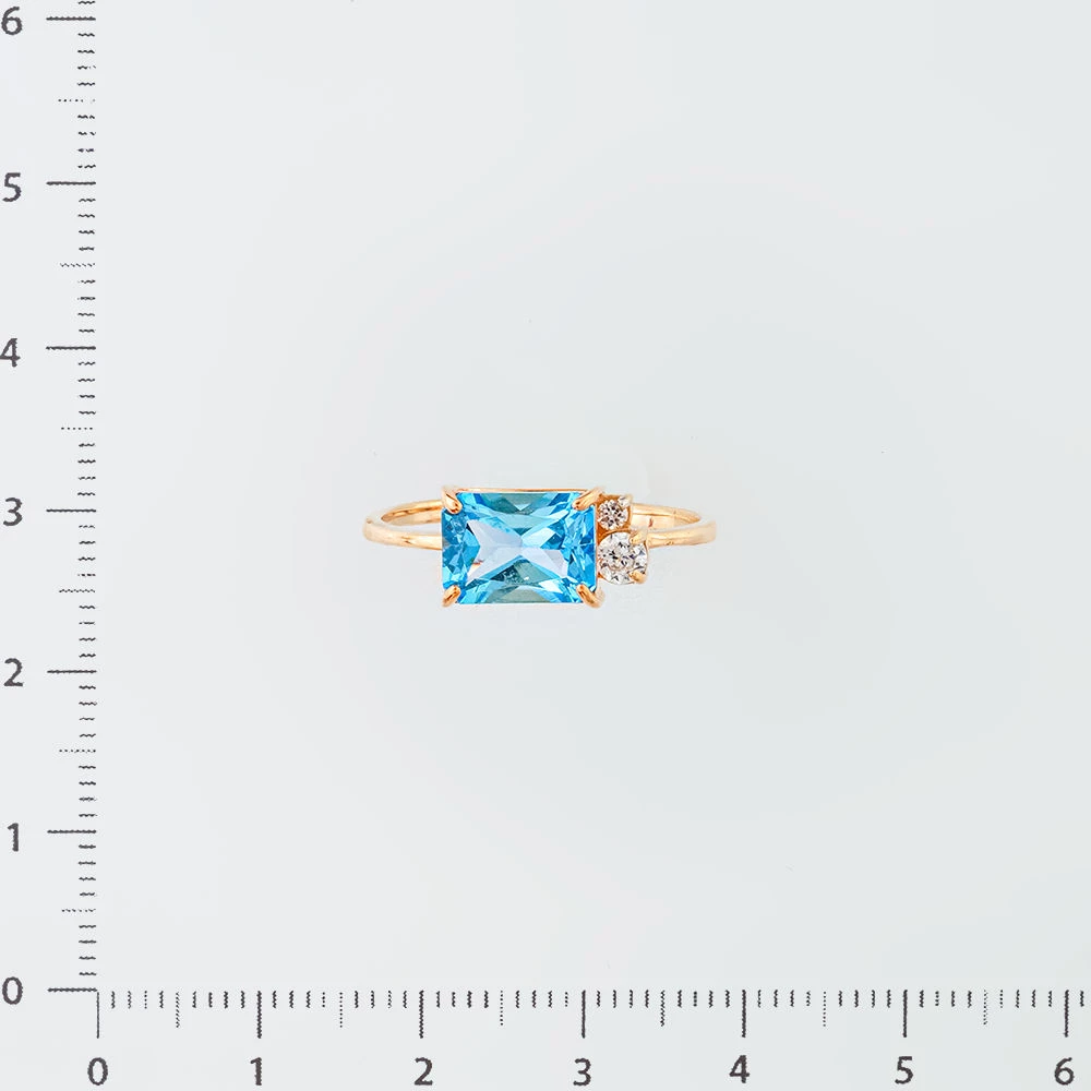 Кольцо с топазом из красного золота 585 пробы Кольцо с топазом из красного золота 585 пробы