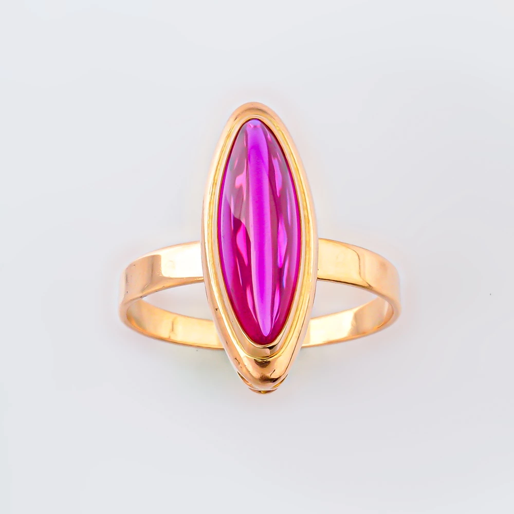 Кольцо с фианитом из красного золота 583 пробы Кольцо с фианитом из красного золота 583 пробы