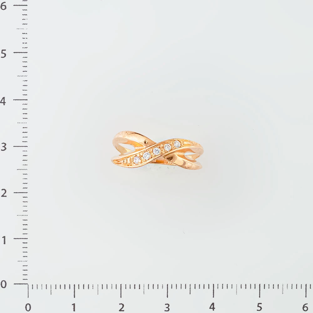 Кольцо с фианитом из красного золота 585 пробы