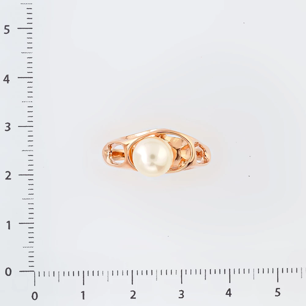 Кольцо с культивированным жемчугом из красного золота 585 пробы Кольцо с культивированным жемчугом из красного золота 585 пробы