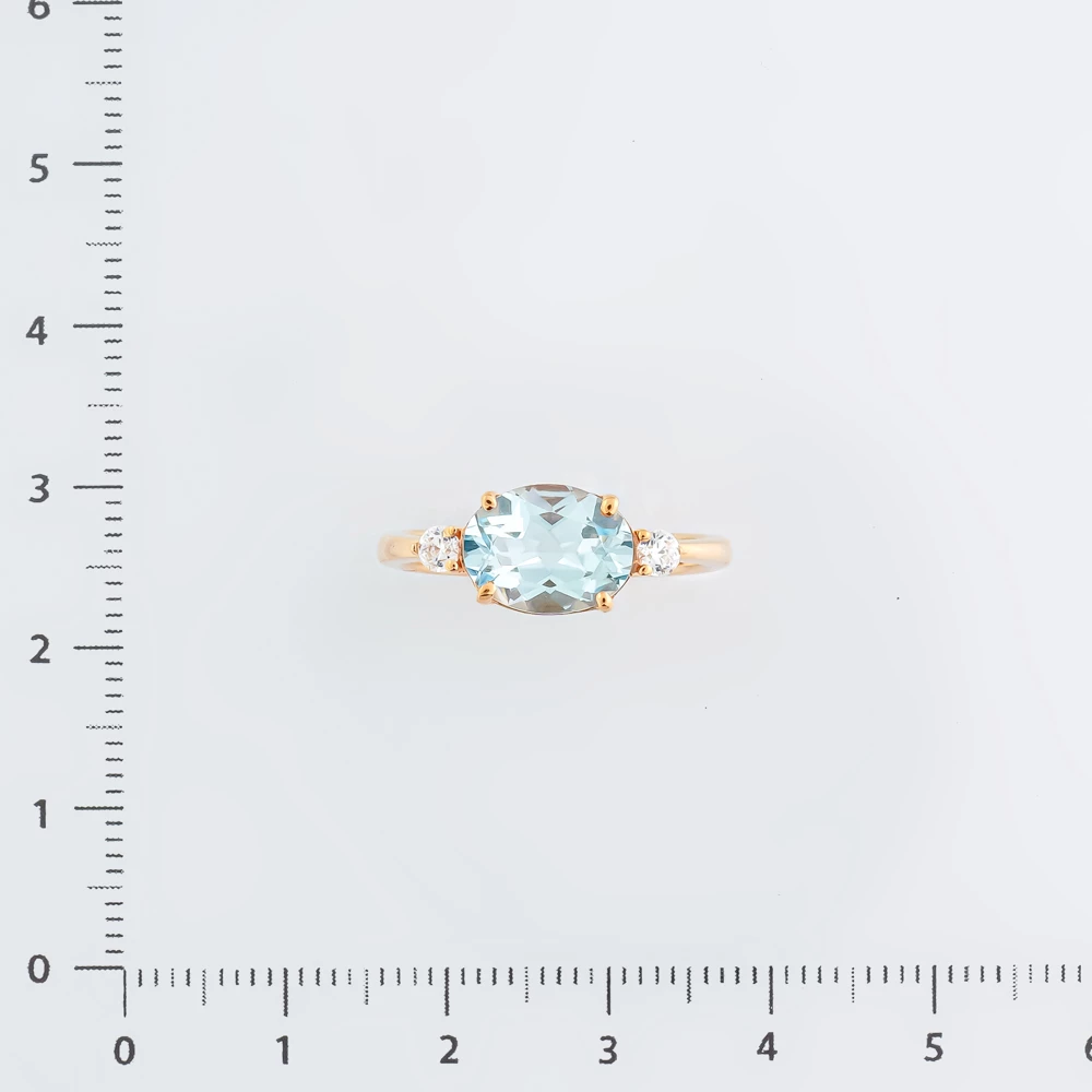 Кольцо с топазом из красного золота 585 пробы Кольцо с топазом из красного золота 585 пробы