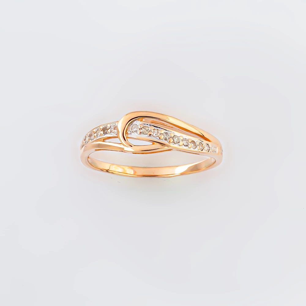 Кольцо с бриллиантом из красного золота 585 пробы