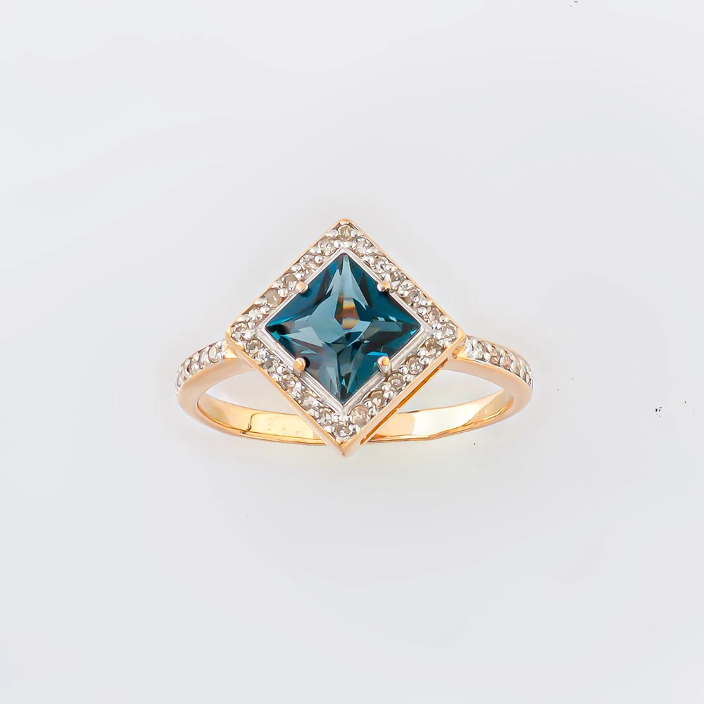 Кольцо с топазом лондон из красного золота 585 пробы Кольцо с топазом лондон из красного золота 585 пробы