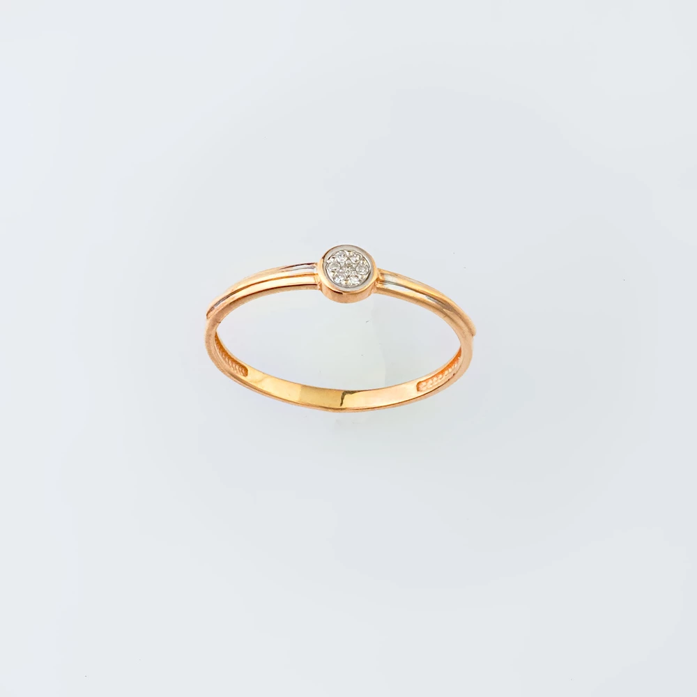 Кольцо с бриллиантом из красного золота 585 пробы