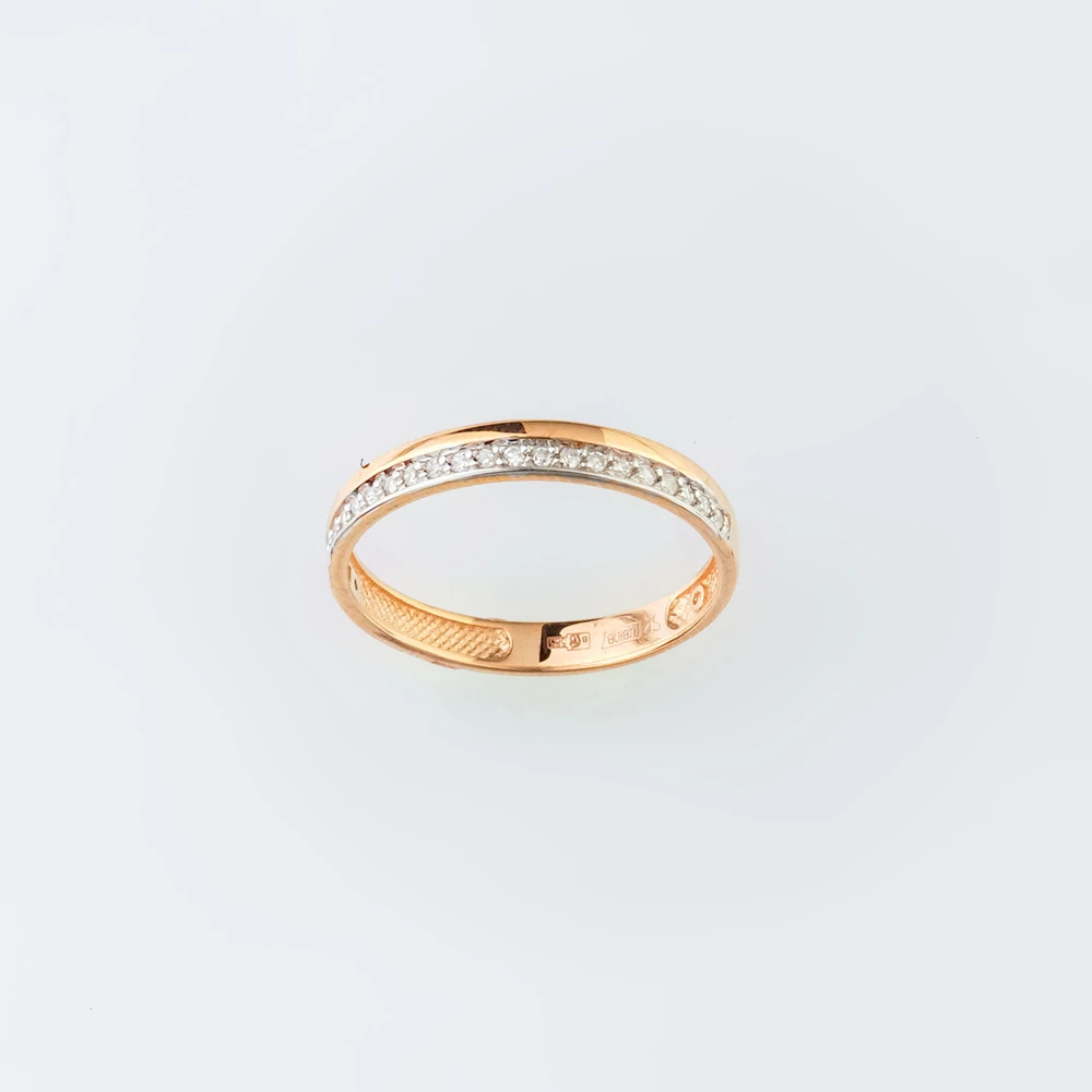 Кольцо с бриллиантом из красного золота 585 пробы