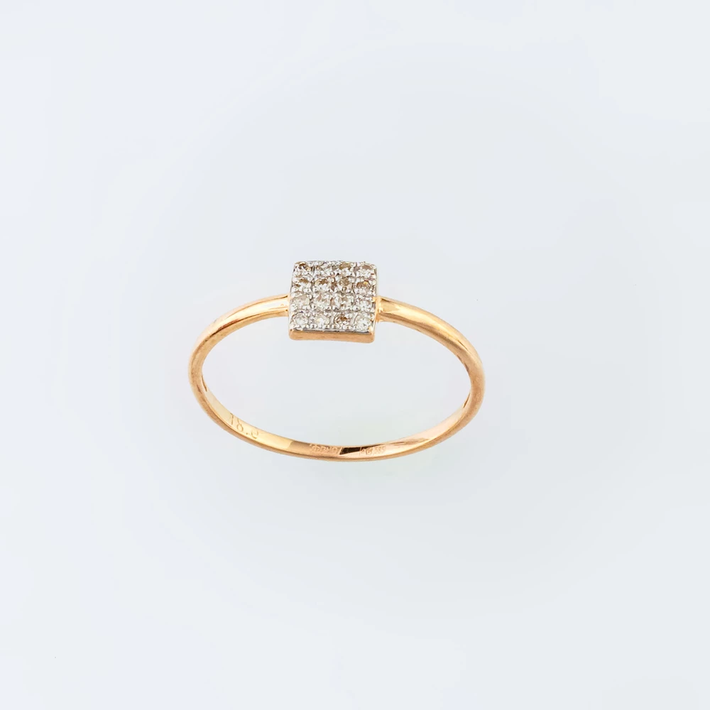 Кольцо с бриллиантом из красного золота 585 пробы